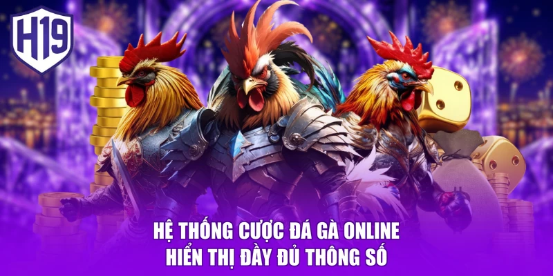 Hệ thống cược đá gà online hiển thị đầy đủ thông số